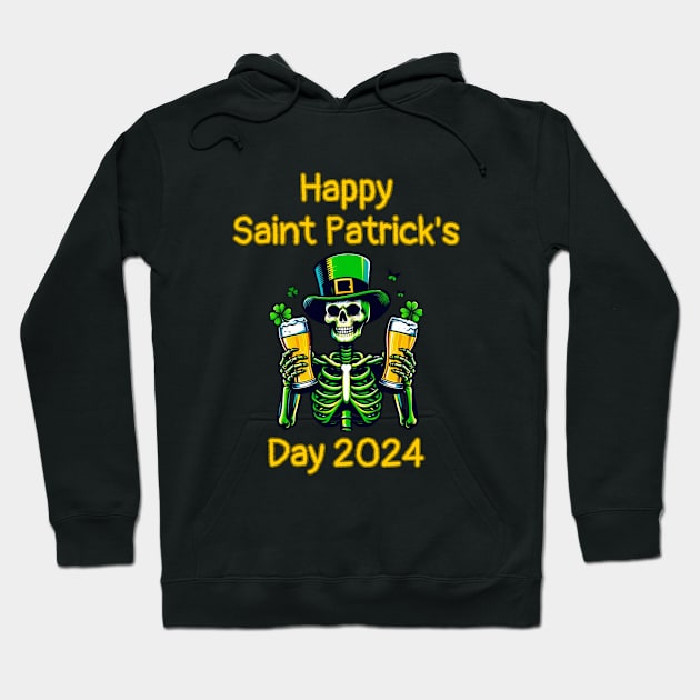 St Patricks Day 2024. Irish Skull Men Hoodie by BukovskyART